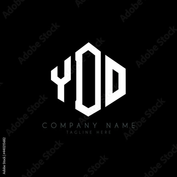 Fototapeta YDO letter logo design with polygon shape. YDO polygon logo monogram. YDO cube logo design. YDO hexagon vector logo template white and black colors. YDO monogram, YDO business and real estate logo. 