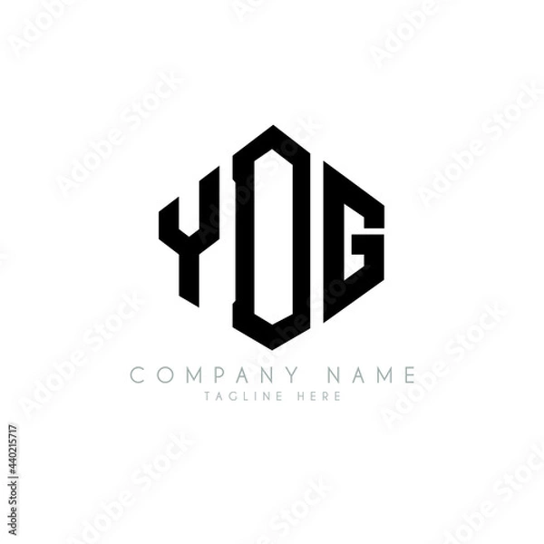Fototapeta YDG letter logo design with polygon shape. YDG polygon logo monogram. YDG cube logo design. YDG hexagon vector logo template white and black colors. YDG monogram, YDG business and real estate logo. 