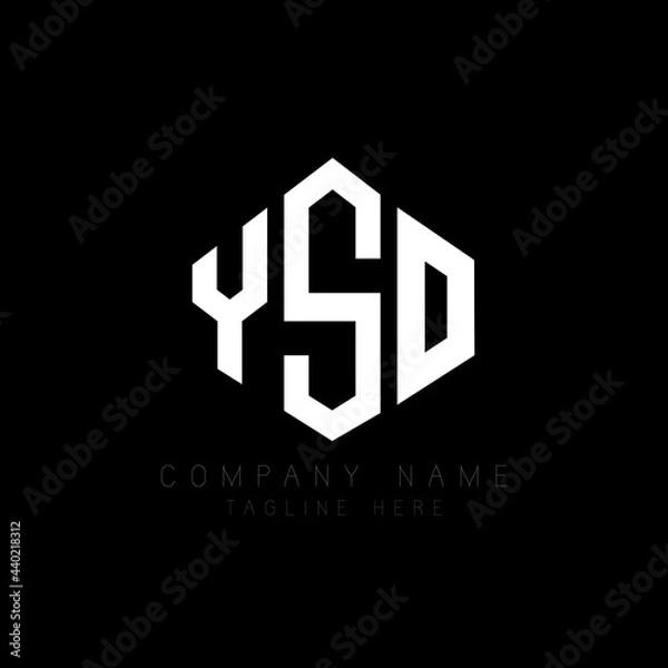 Obraz YSO letter logo design with polygon shape. YSO polygon logo monogram. YSO cube logo design. YSO hexagon vector logo template white and black colors. YSO monogram, YSO business and real estate logo. 