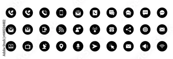 Fototapeta Communication sign icon set for web