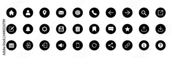 Obraz Contact us icon set. Website icon set, Web icon Set. symbol vector