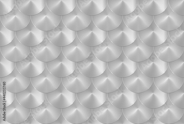 Fototapeta silver metallic background with circle shapes, seamless pattern