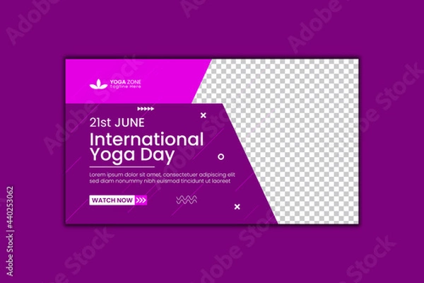 Obraz International Yoga Day Youtube Thumbnail Design and Web Banner