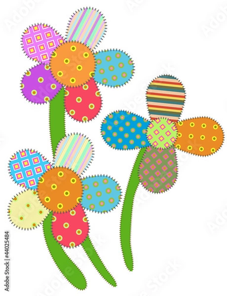 Fototapeta patchwork flowers
