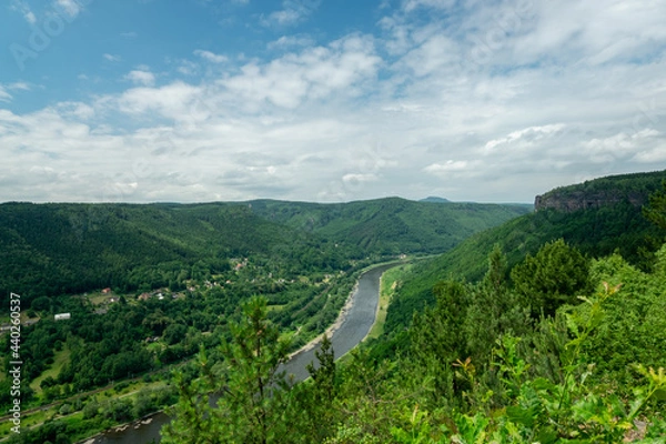 Fototapeta View of the Elbe Canyon in Bohemian Switzerland.