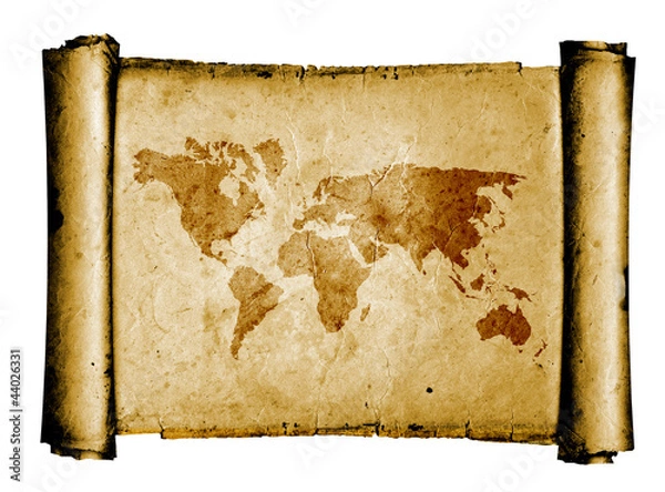 Obraz World map on vintage pattern