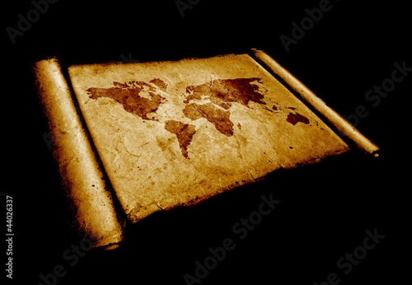 Obraz World map on vintage pattern
