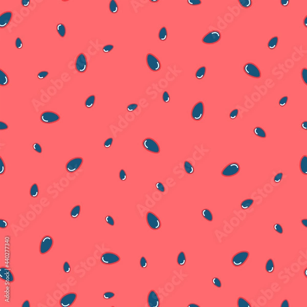 Obraz Watermelon seamless pattern. Watermelon seeds on a red background.
