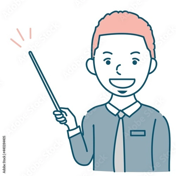 Fototapeta 説明するビジネスパーソン外国人男性のイラスト素材