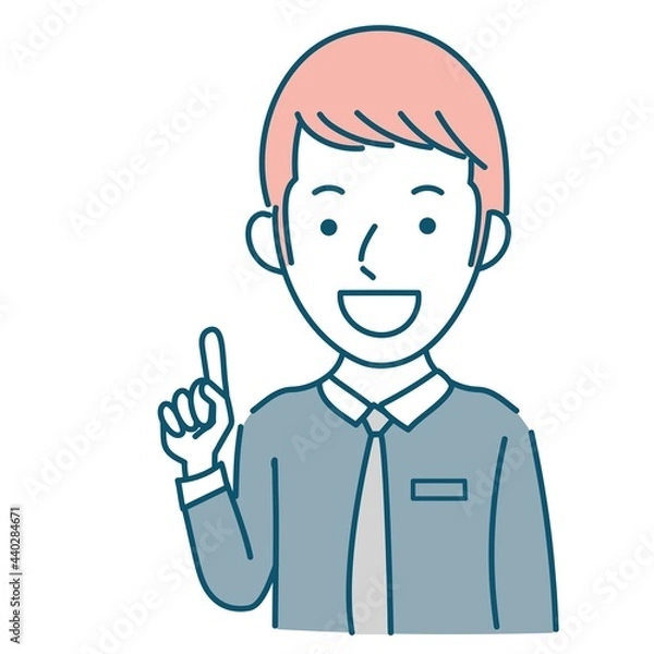 Fototapeta 説明するビジネスパーソン外国人男性のイラスト素材