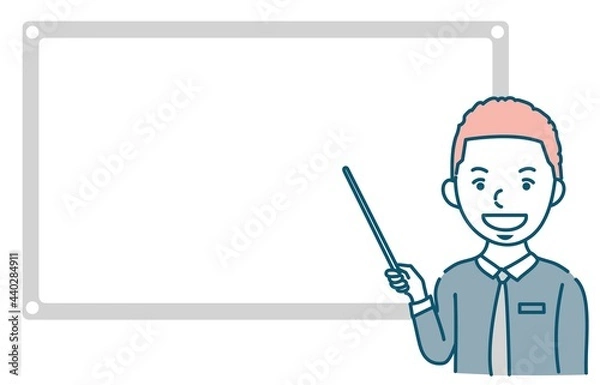 Fototapeta 説明するビジネスパーソン外国人男性のイラスト素材