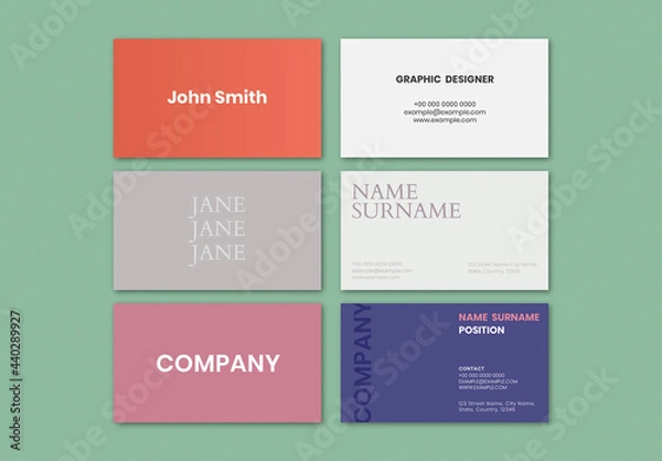 Fototapeta Business Card Template in Colorful Design