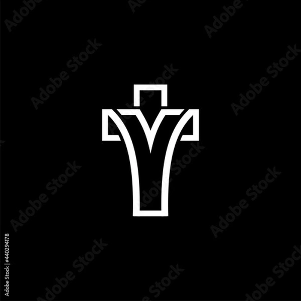 Obraz Letter Y Cross Logo for christian comunity