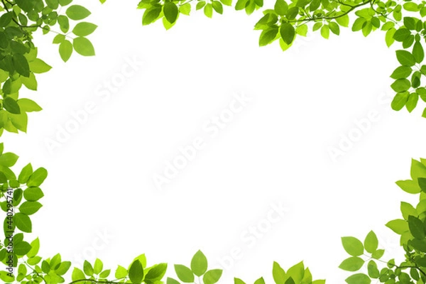 Fototapeta green leaves frame