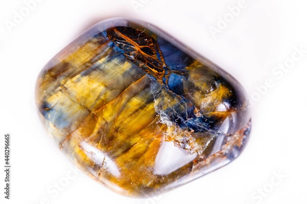 Fototapeta Macro mineral stone Petersit PAR on white background