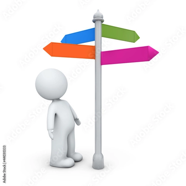 Obraz 3d small people choice of direction