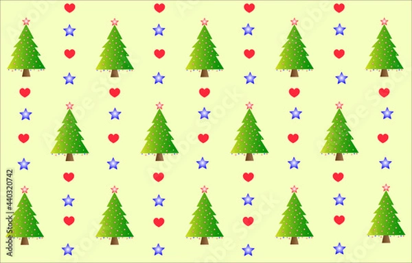 Obraz Pine tree and geometric elements  pattern for christmas holidays.