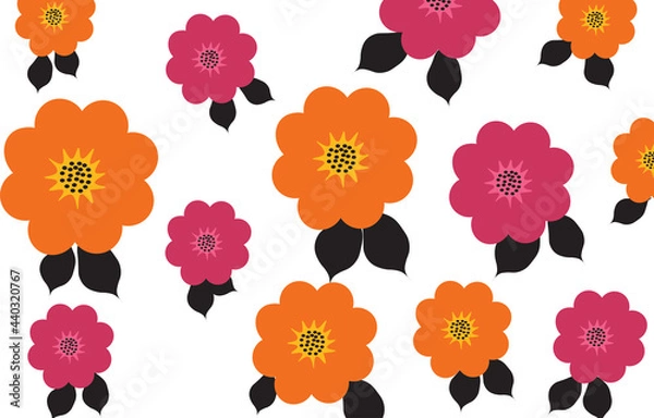 Obraz pattern of cute flower and leaf