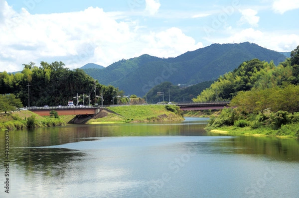 Fototapeta 川の風景　篠山川　兵庫県丹波篠山市
