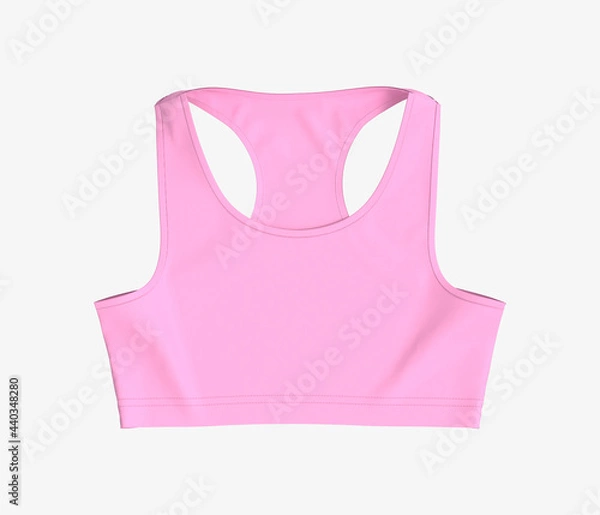 Fototapeta Women’s sports bra mockup in front and side views, design presentation for print, 3d illustration, 3d rendering