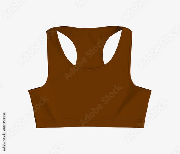 Fototapeta Women’s sports bra mockup in front and side views, design presentation for print, 3d illustration, 3d rendering