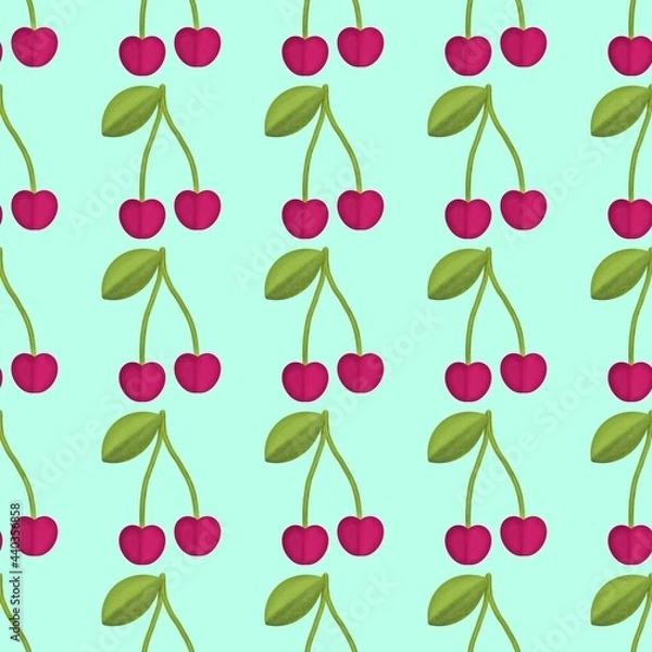 Fototapeta cherry pattern for textile and surface texture