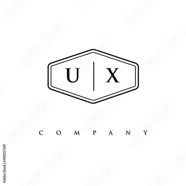 Fototapeta initial UX logo design vector