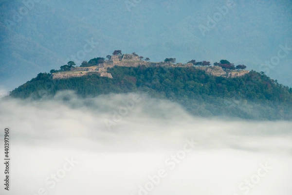 Obraz 雲海と竹田城跡