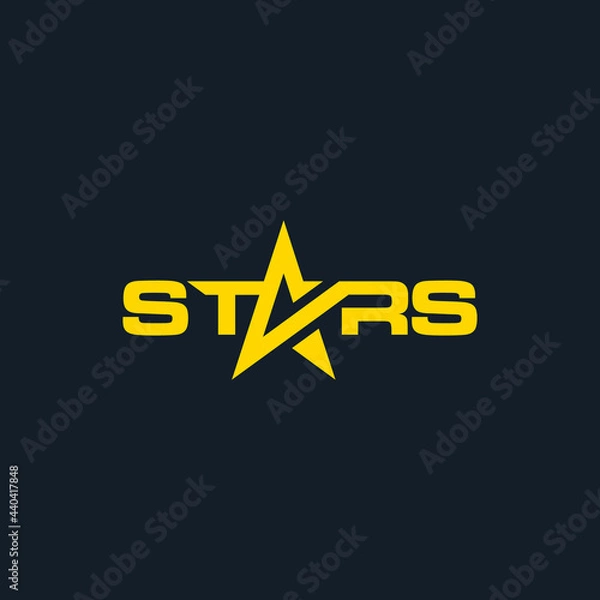 Fototapeta logotype stars typography logo flat