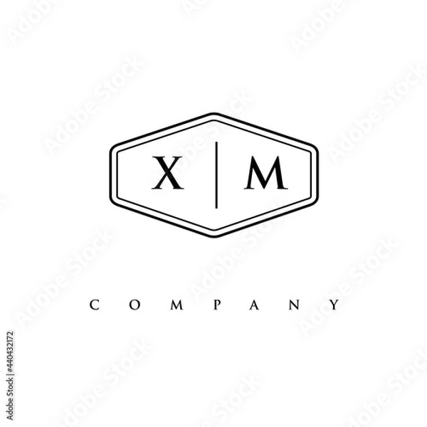 Fototapeta initial XM logo design vector