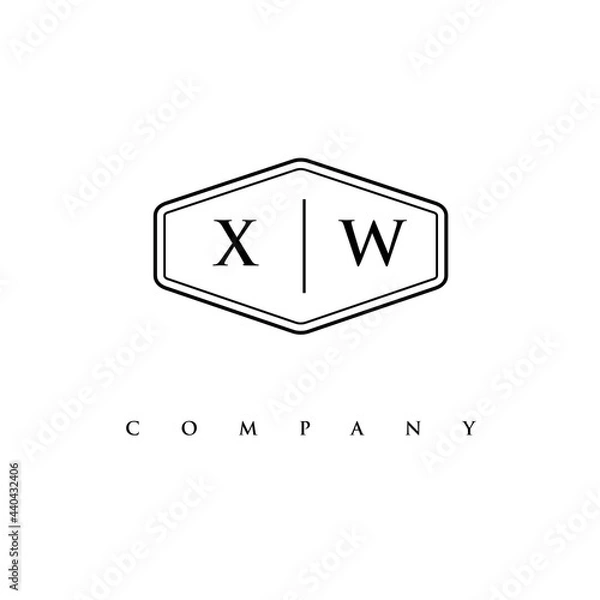 Fototapeta initial XW logo design vector