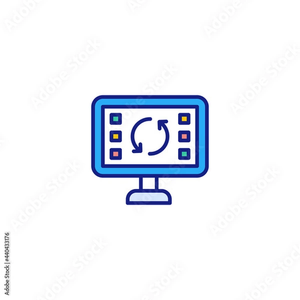 Fototapeta Electronic Recycling icon in vector. Logotype