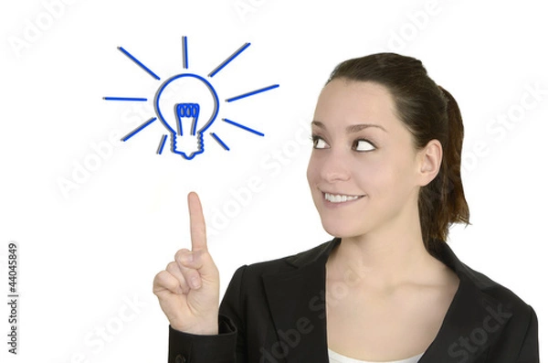 Obraz Junge Frau hat Geistesblitz