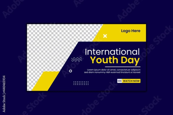 Obraz International Youth Day Youtube Thumbnail Design and Web Banner