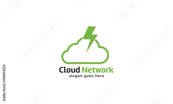 Fototapeta Cloud network logo design template