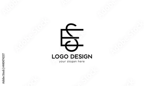 Fototapeta E and S letter logo design template