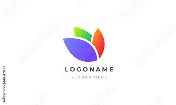 Obraz Flower logo design. Colorful leaf vector template.