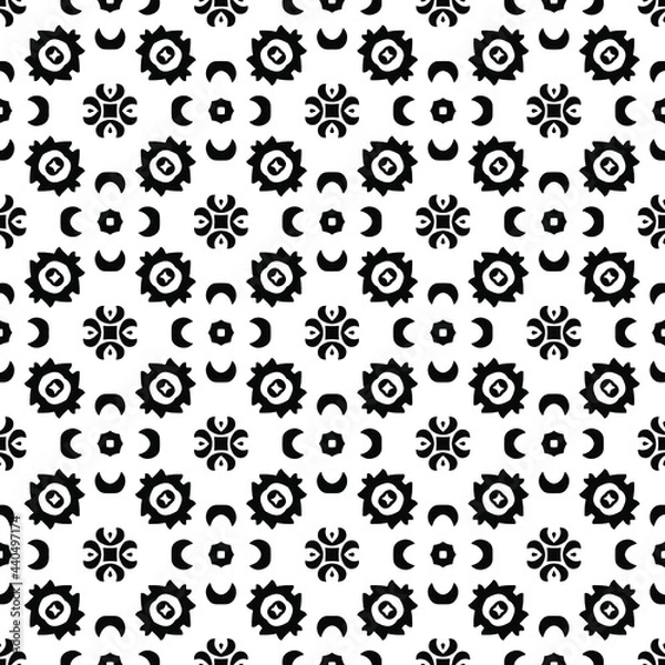 Fototapeta 
Vector geometric pattern. Repeating elements stylish background abstract ornament for wallpapers and backgrounds. Black and white colors.