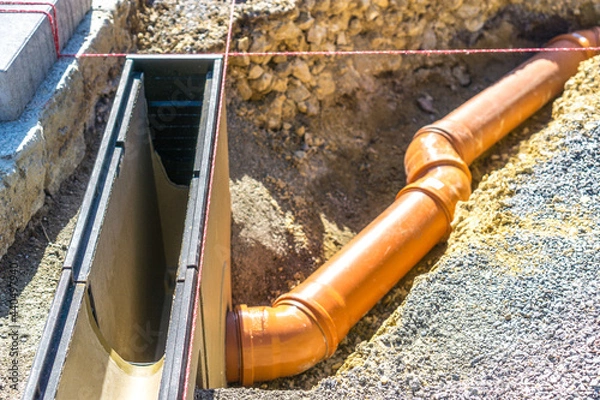 Fototapeta Entwässerung Einfahrt 