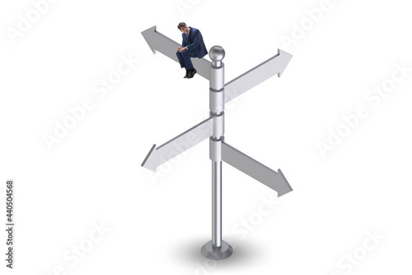 Obraz Businessman at the crossroads choosing strategy