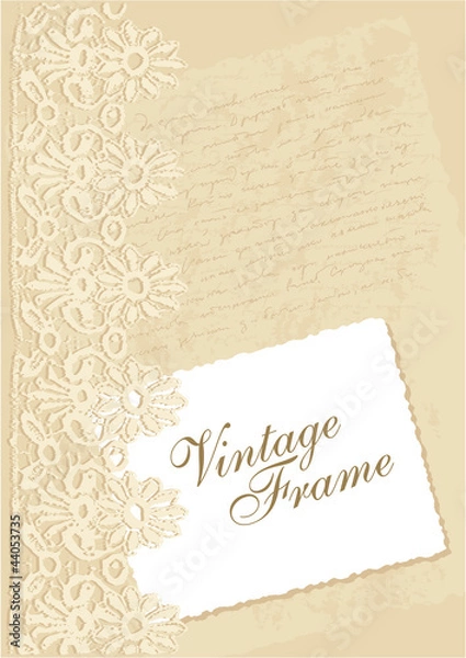 Fototapeta vintage vector background with photo frame