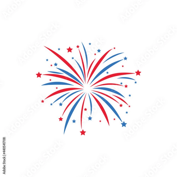 Obraz beautiful firework celebration decor vector illustration design