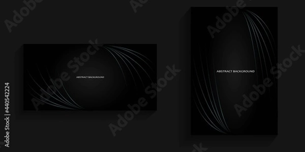 Fototapeta Dark background with abstract lines on the top right and bottom left