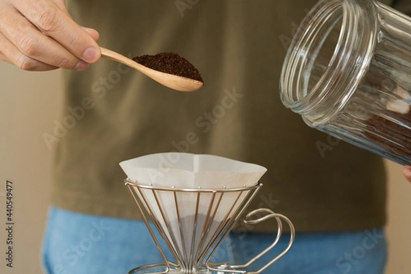 Fototapeta おうち時間で楽しむハンドドリップコーヒー