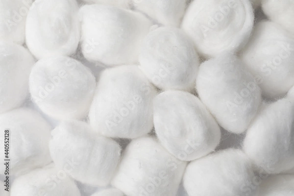 Fototapeta Soft cotton wool as background, closeup