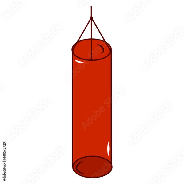 Fototapeta Punching bag icon. Boxing. White background. Graphic element. Sport. Colorful graphic sketch. Idea for decors, logo, covers, holidays, gifts, art. Isolated vector.