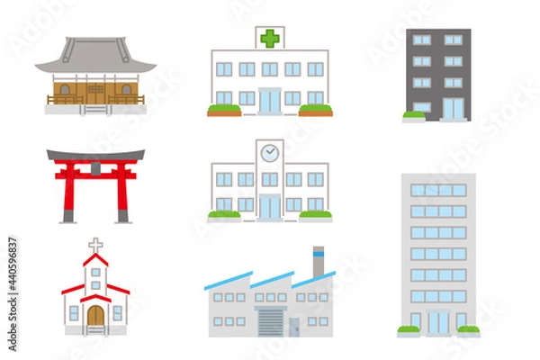 Fototapeta 建物のイラスト