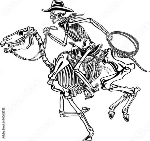 Obraz cowboy ghost rider skeleton skull