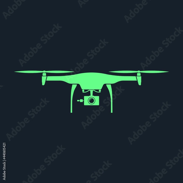 Obraz Light green flat drone vector design with background