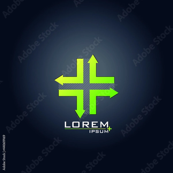 Obraz Green gradient plus design with arrows